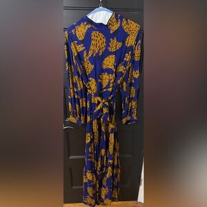 Farm Rio Blue and Tan Print Dress - Women